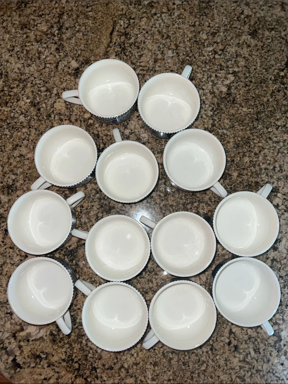 Set of 13 Vintage Royal Blue China Currier & Ives Coffee Cups Horse Buggy Mug